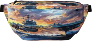Aircraft Carrier Usa Fanny Pack For Women Man, Waist Belt Bag Crossbody For Sports Travel Hiking Running Jogging