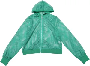 Allegra K Hoodie Jacket for Women's 2024 Zip Up Long Sleeve Mesh Sheer Bomber Jackets
