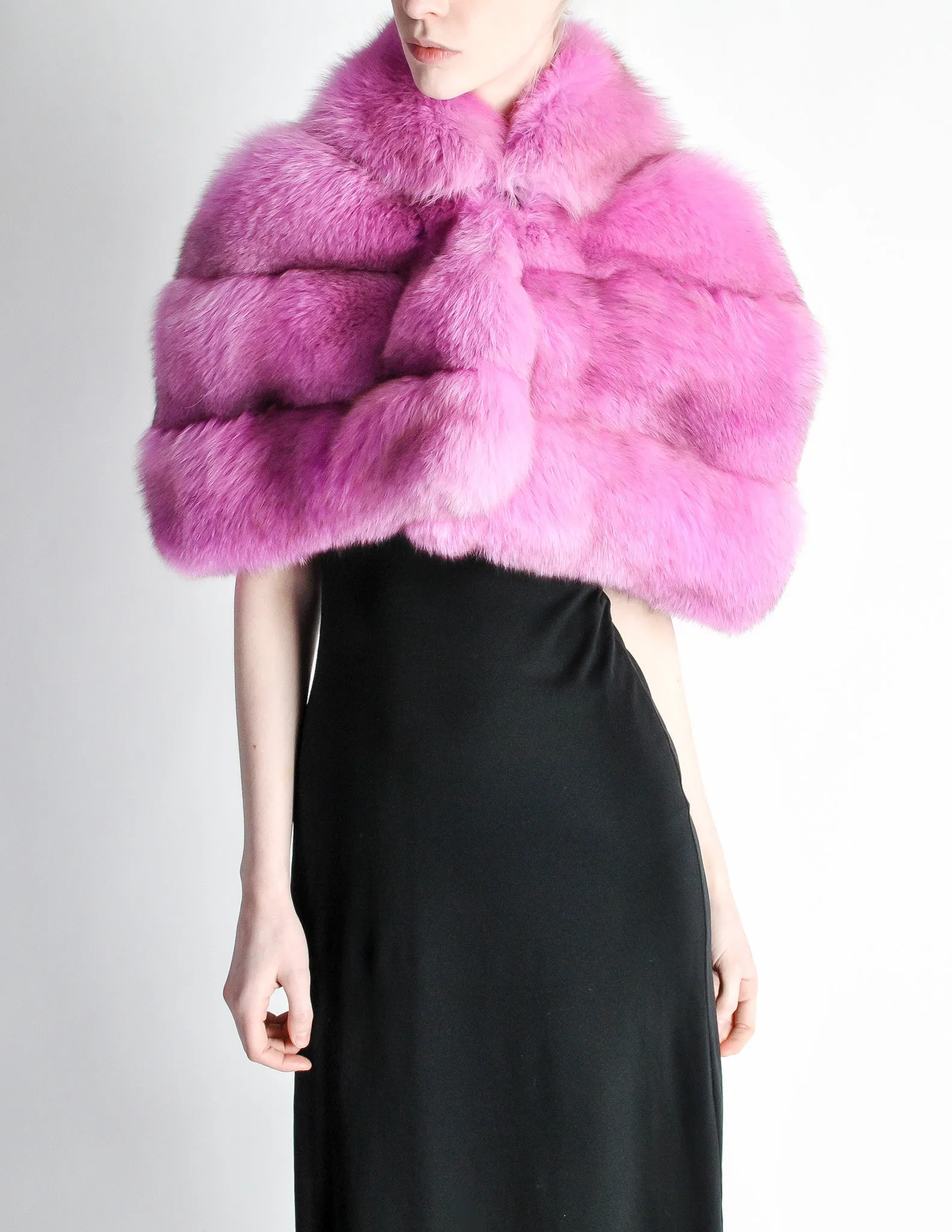 Amarcord Recycled Hot Pink Fox Fur Stole