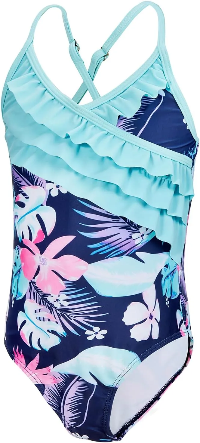 American Trends Girls' Swimwear Girls One Piece Swimsuits Ruffle Kids Bathing Suits for Girls