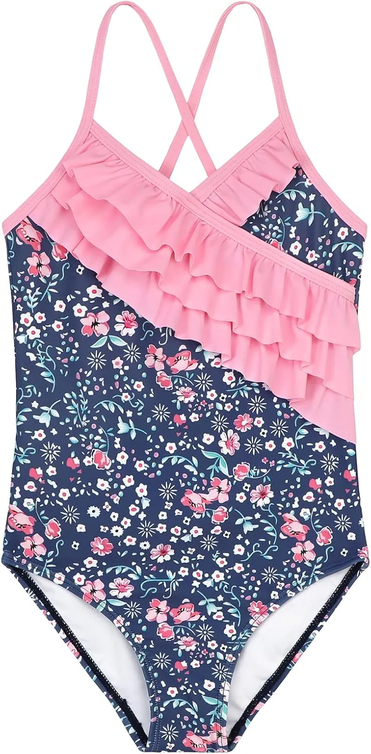 American Trends Girls' Swimwear Girls One Piece Swimsuits Ruffle Kids Bathing Suits for Girls