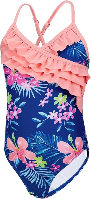 American Trends Girls' Swimwear Girls One Piece Swimsuits Ruffle Kids Bathing Suits for Girls