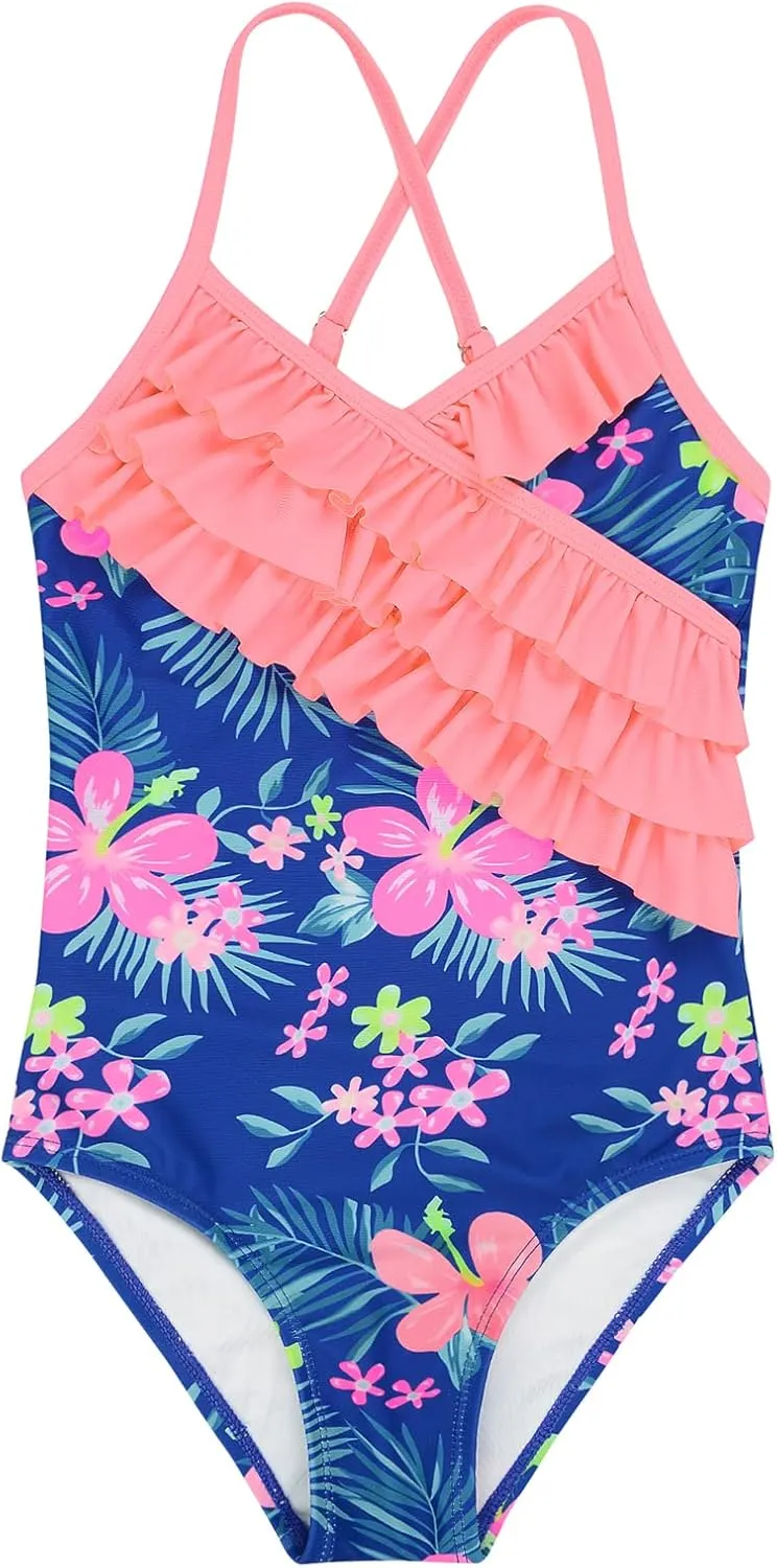 American Trends Girls' Swimwear Girls One Piece Swimsuits Ruffle Kids Bathing Suits for Girls