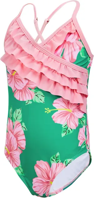 American Trends Girls' Swimwear Girls One Piece Swimsuits Ruffle Kids Bathing Suits for Girls