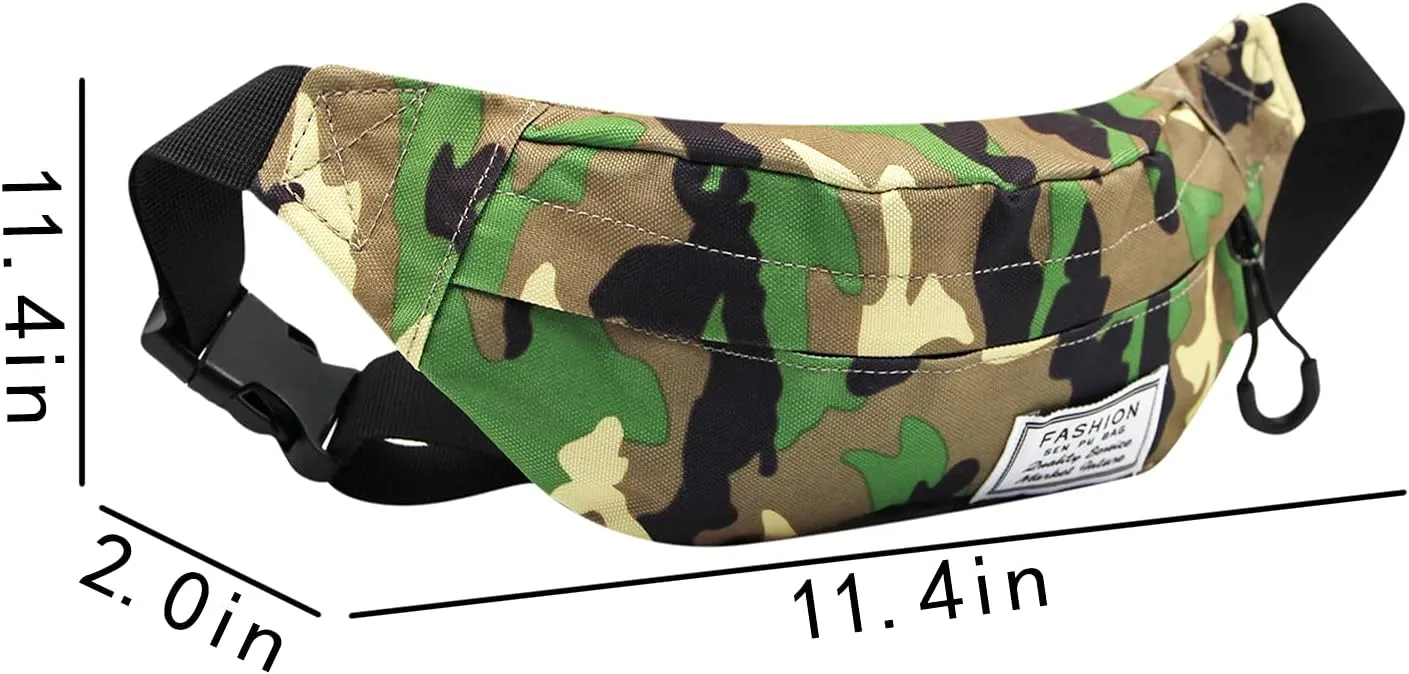 ANKOMINA Little Boys Fanny Pack Kids Small Camouflage Waist Pack Belt Bag Pack Pouch with Adjustable Strap for Toddler Children Sport,Running,Hiking,Camping