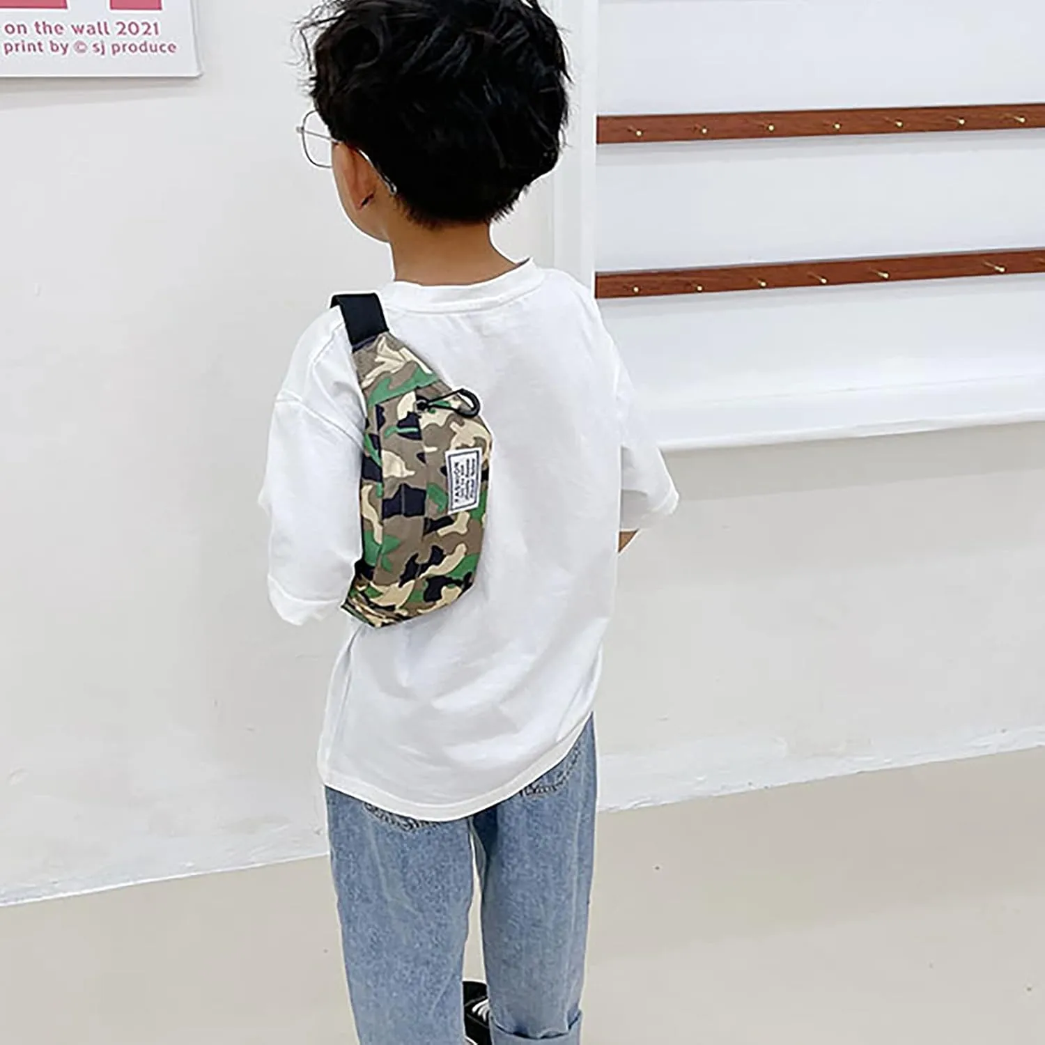 ANKOMINA Little Boys Fanny Pack Kids Small Camouflage Waist Pack Belt Bag Pack Pouch with Adjustable Strap for Toddler Children Sport,Running,Hiking,Camping
