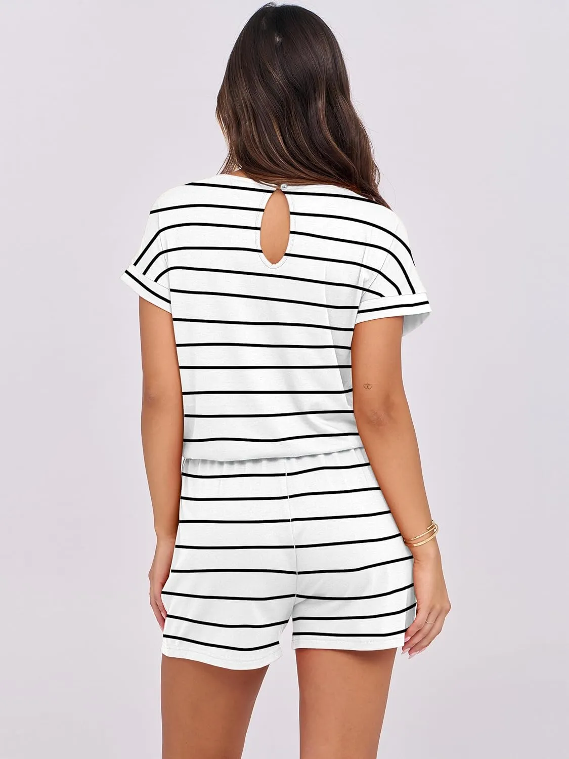 ANRABESS Rompers for Women Summer 2025 Casual Dressy One Piece Tshirt Short Pants Jumpsuit Beach Vacation Outfit Clothes