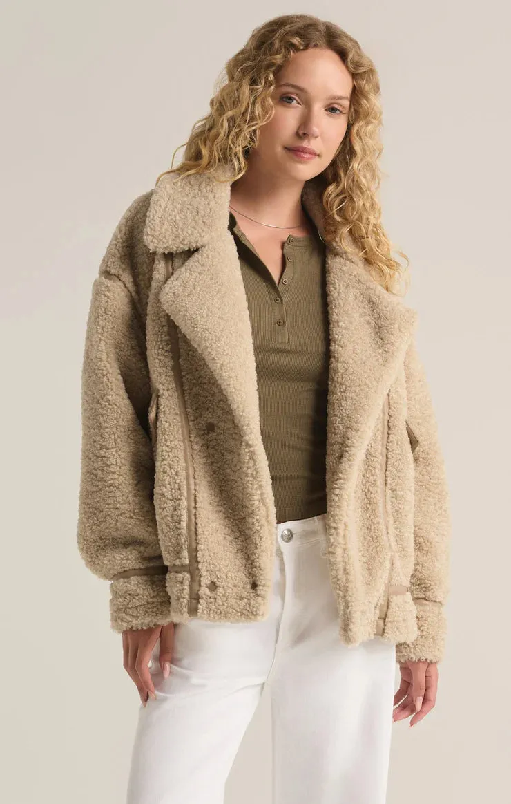 Ari Sherpa Coat Fossil