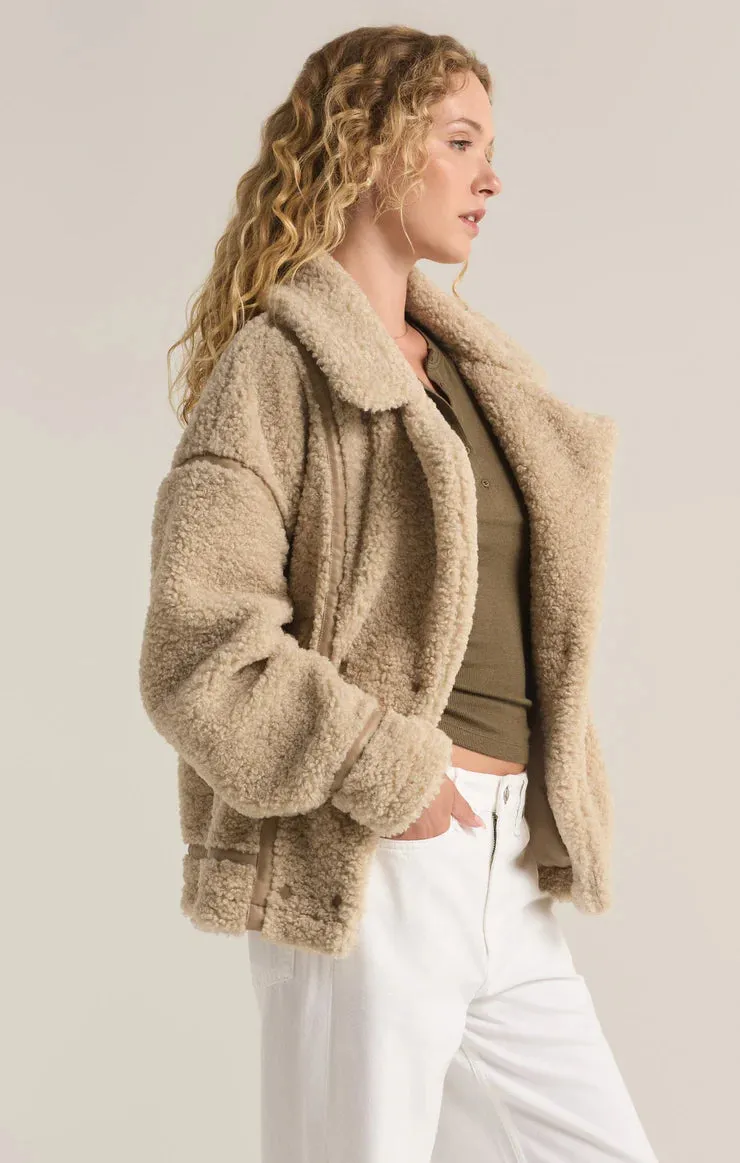 Ari Sherpa Coat Fossil