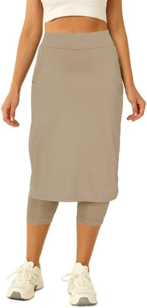 Aurgelmir Womens Tennis Skirt with Capris Leggings Golf Knee Length Skorts Athletic Long Skirts for Women with Pockets