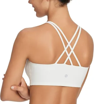 baleaf Nuleaf Sports Bras for Women, Strappy Longline Yoga Padded Bras, High Impact Molded Cups Workout Crop Top