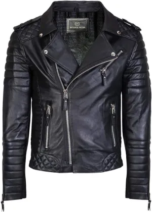 Benjer Skins Genuine Lambskin Leather Jackets For Men - Motorcycle Biker Leather Jacket Men BO 104