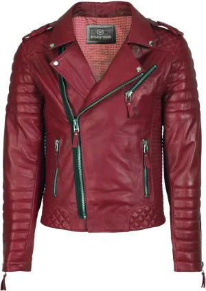 Benjer Skins Genuine Lambskin Leather Jackets For Men - Motorcycle Biker Leather Jacket Men BO 104