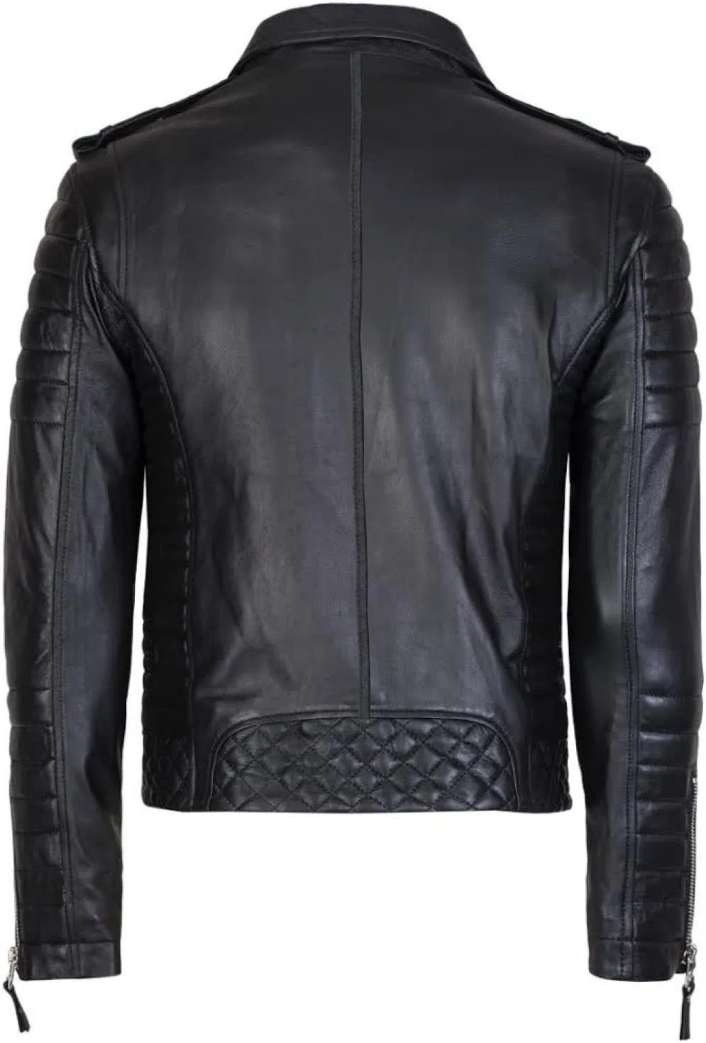 Benjer Skins Genuine Lambskin Leather Jackets For Men - Motorcycle Biker Leather Jacket Men BO 104