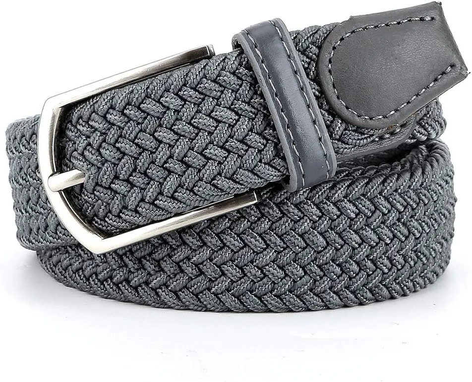 Braided Canvas Woven Elastic Stretch Belts for Men/Women/Junior with Multicolored