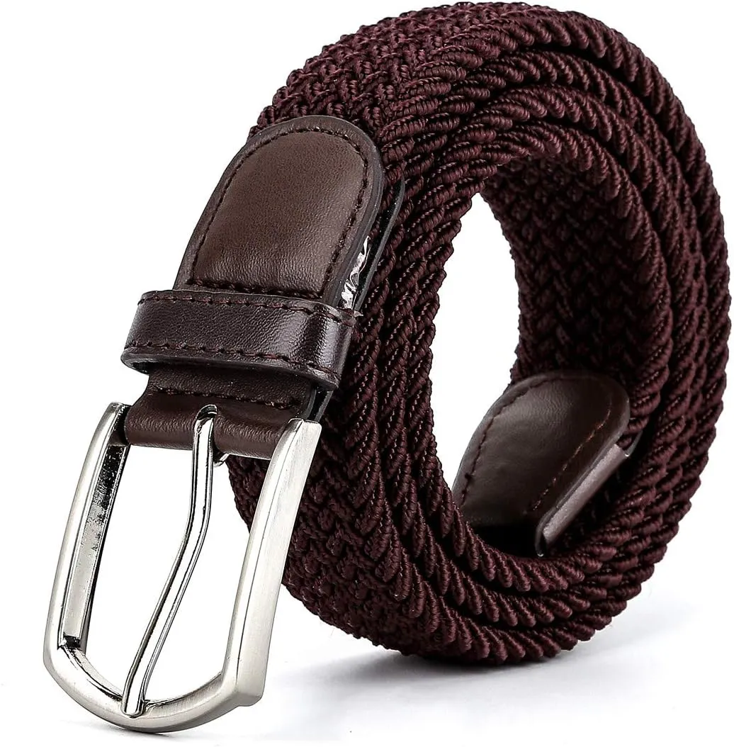 Braided Canvas Woven Elastic Stretch Belts for Men/Women/Junior with Multicolored