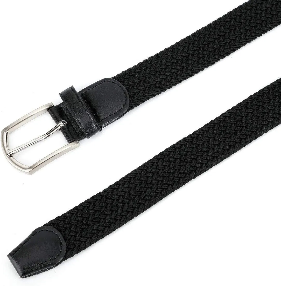 Braided Canvas Woven Elastic Stretch Belts for Men/Women/Junior with Multicolored