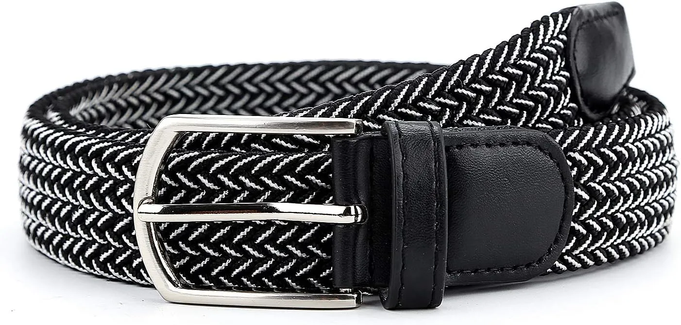 Braided Canvas Woven Elastic Stretch Belts for Men/Women/Junior with Multicolored