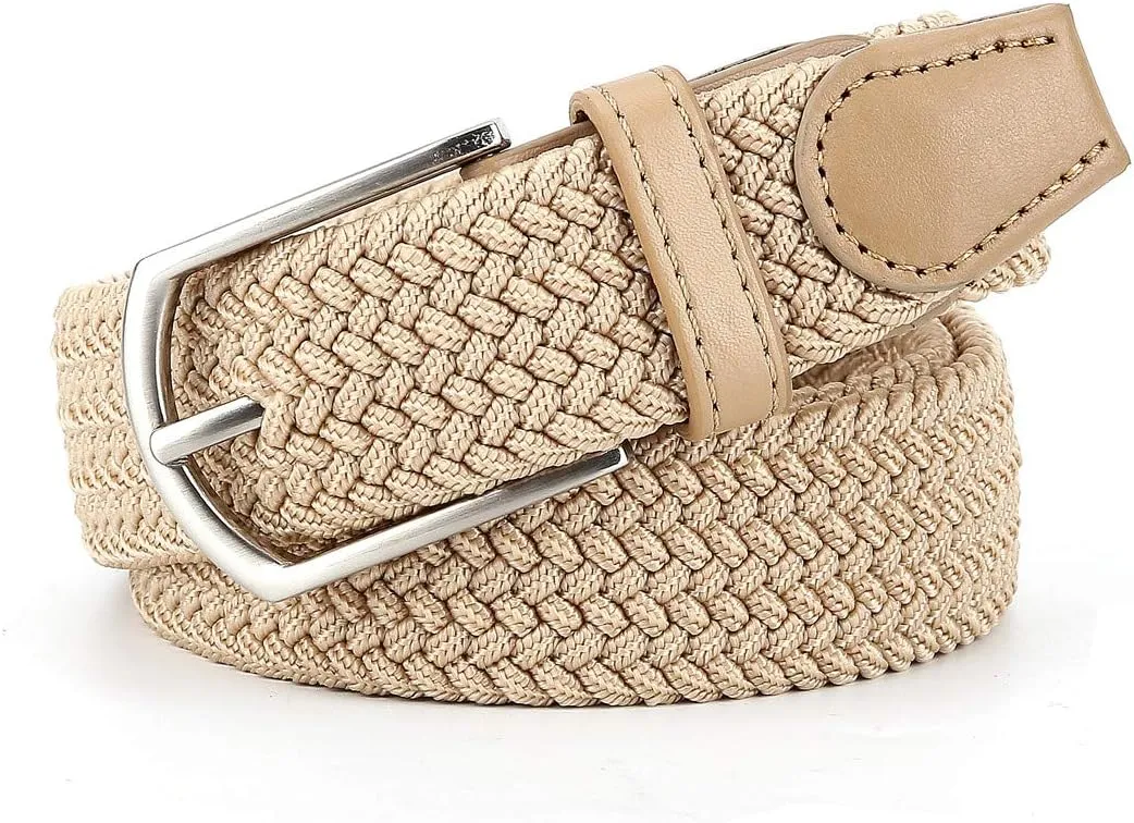 Braided Canvas Woven Elastic Stretch Belts for Men/Women/Junior with Multicolored