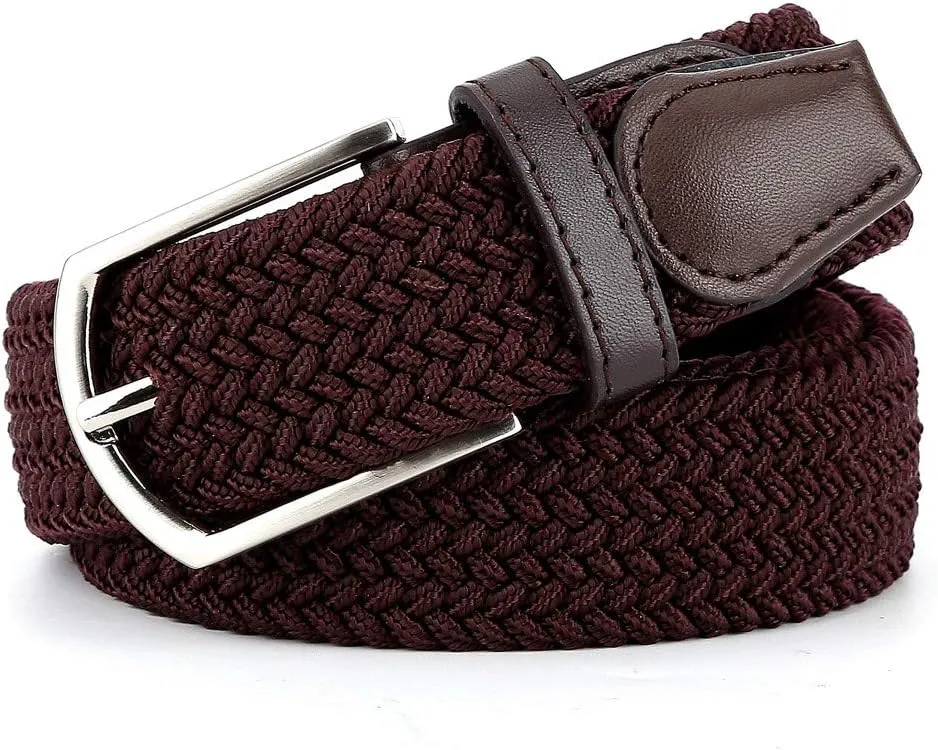 Braided Canvas Woven Elastic Stretch Belts for Men/Women/Junior with Multicolored