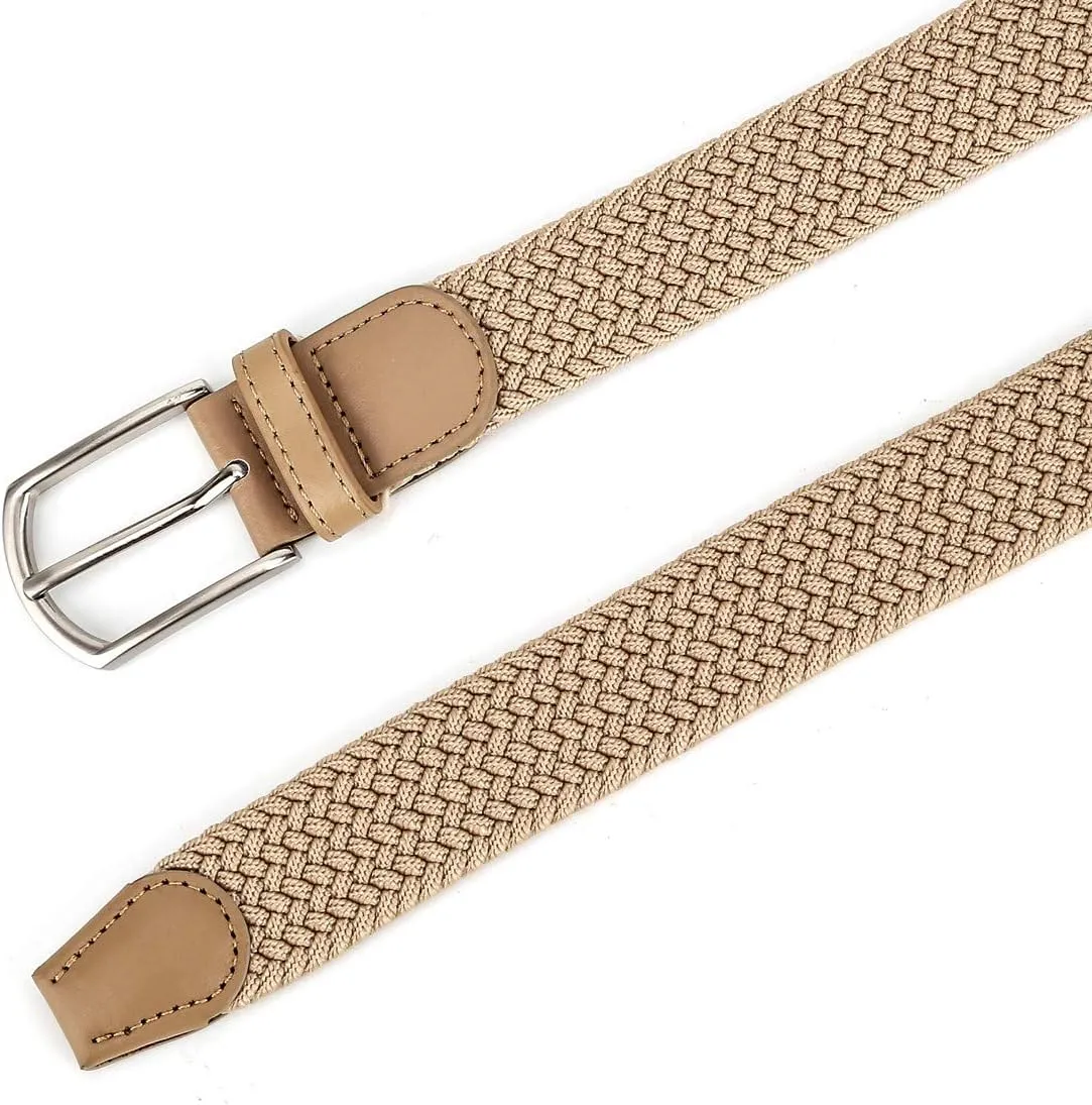 Braided Canvas Woven Elastic Stretch Belts for Men/Women/Junior with Multicolored
