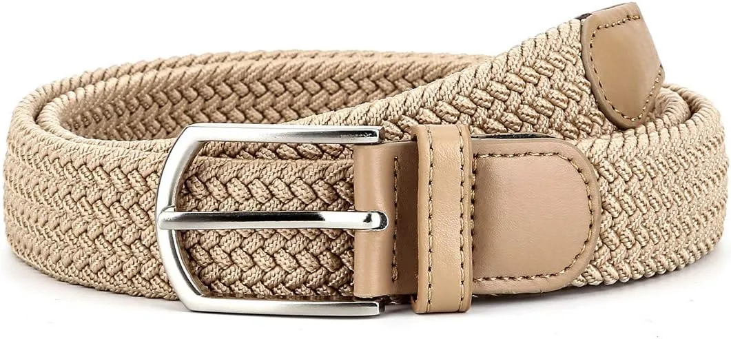 Braided Canvas Woven Elastic Stretch Belts for Men/Women/Junior with Multicolored