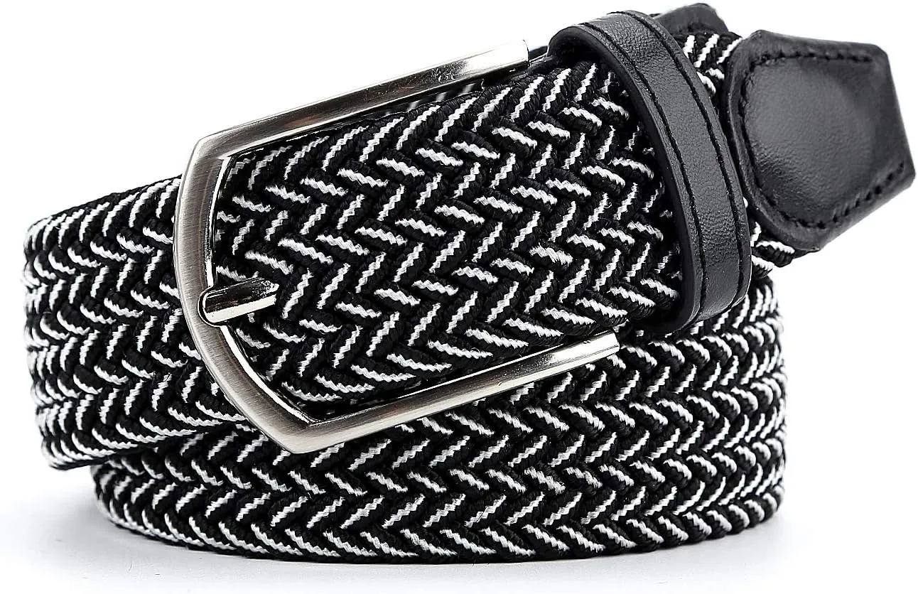 Braided Canvas Woven Elastic Stretch Belts for Men/Women/Junior with Multicolored