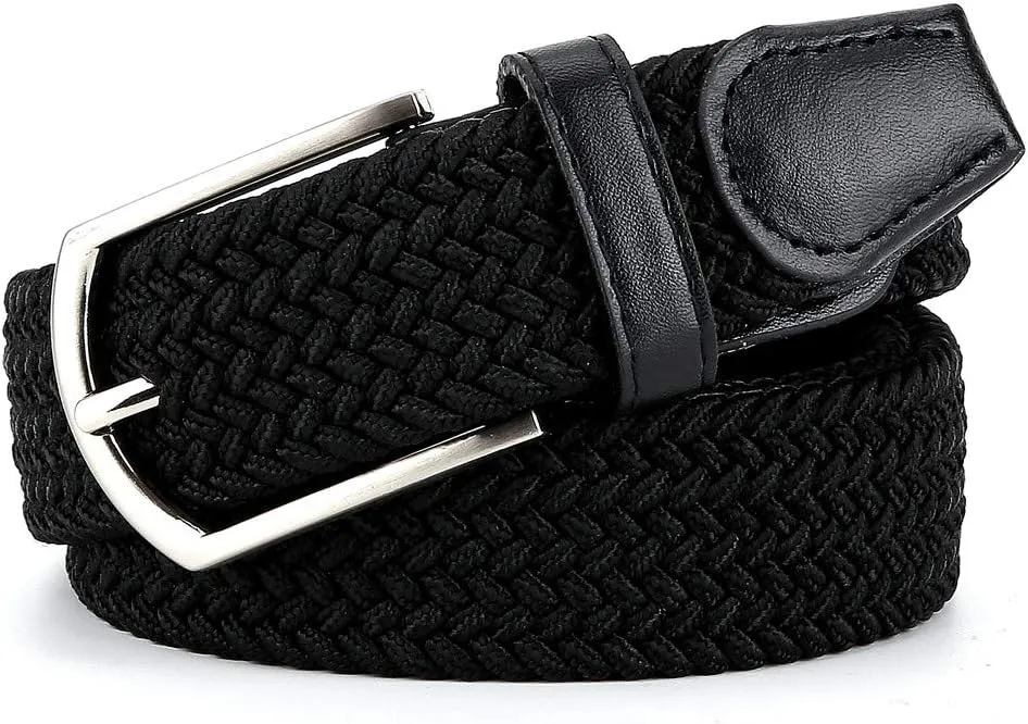 Braided Canvas Woven Elastic Stretch Belts for Men/Women/Junior with Multicolored