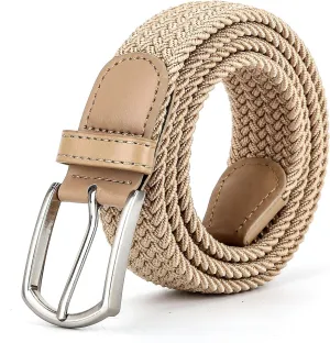 Braided Canvas Woven Elastic Stretch Belts for Men/Women/Junior with Multicolored