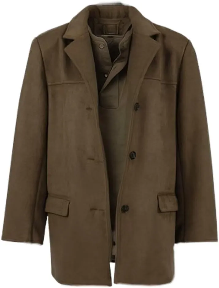 Brown Suede Jacket Women Suede Blazer Faux Suede Leather Suit Jacket Fall Aesthetics 2024 Trendy