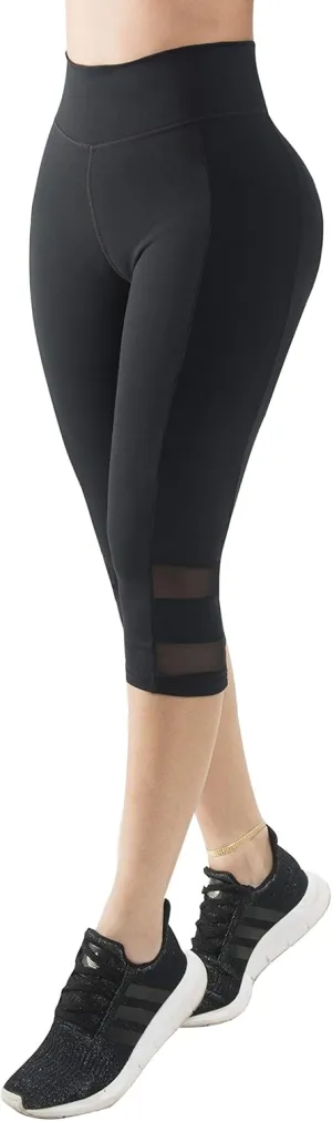 Butt Lifter Capri Sports Leggings with Internal High Waist Fajas Powernet Supplex Levanta Cola Colombianos 404BB