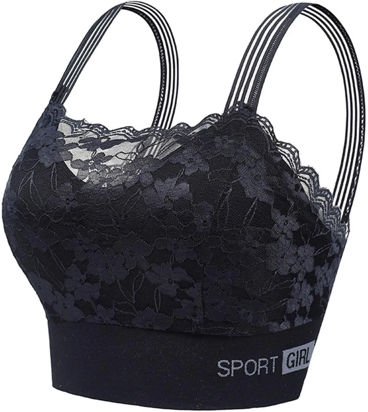 Camisoles for Women Sexy Lace Spaghetti Strap Full Coverage Stretch Non-Padded Wireless Bras Slim Fit Cami Tank Top