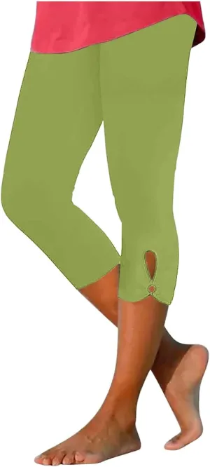 Capri Leggings for Women Trendy Casual Plus Size Yoga Pants Slim Fit Comfy Stretchy Workout Vacation Outfits