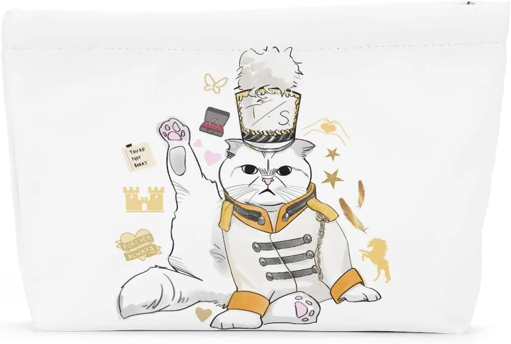 Cat Gifts for Cat Lovers Cute Cat Makeup Bag Inspired Music Lover Gifts Fan Singer Merch Appreciation Gifts for Women Cat Mom Cat Lady Granddaughter Birthday Graduation Mothers Day Cosmetic Bag