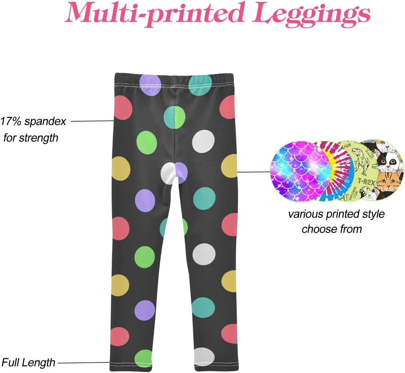 CaTaKu Printed Girls Toddler Leggings Kids Athletic Tights Pants Ankle Length 4-10 Year