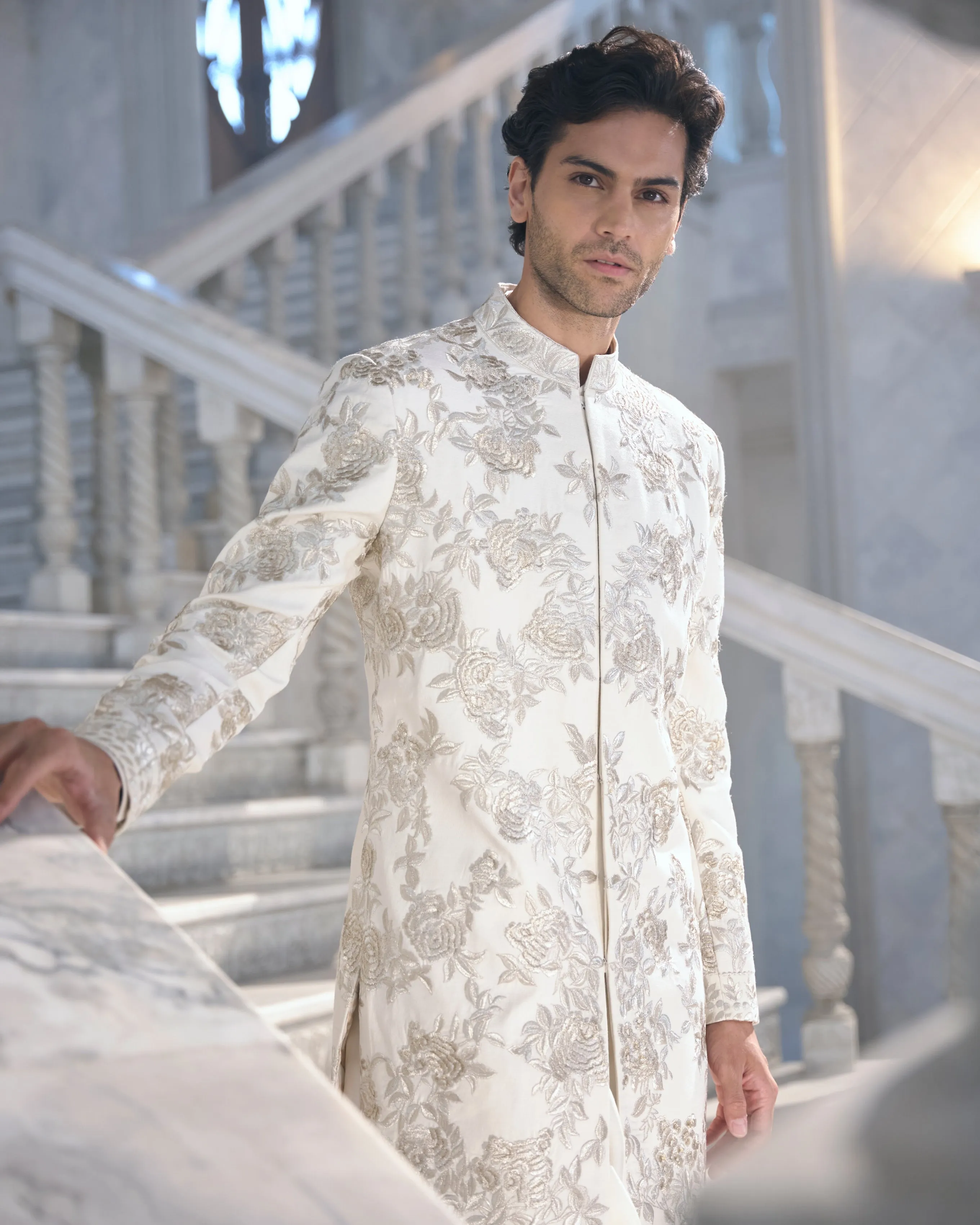 Chapelle Gold Silver Sherwani Set