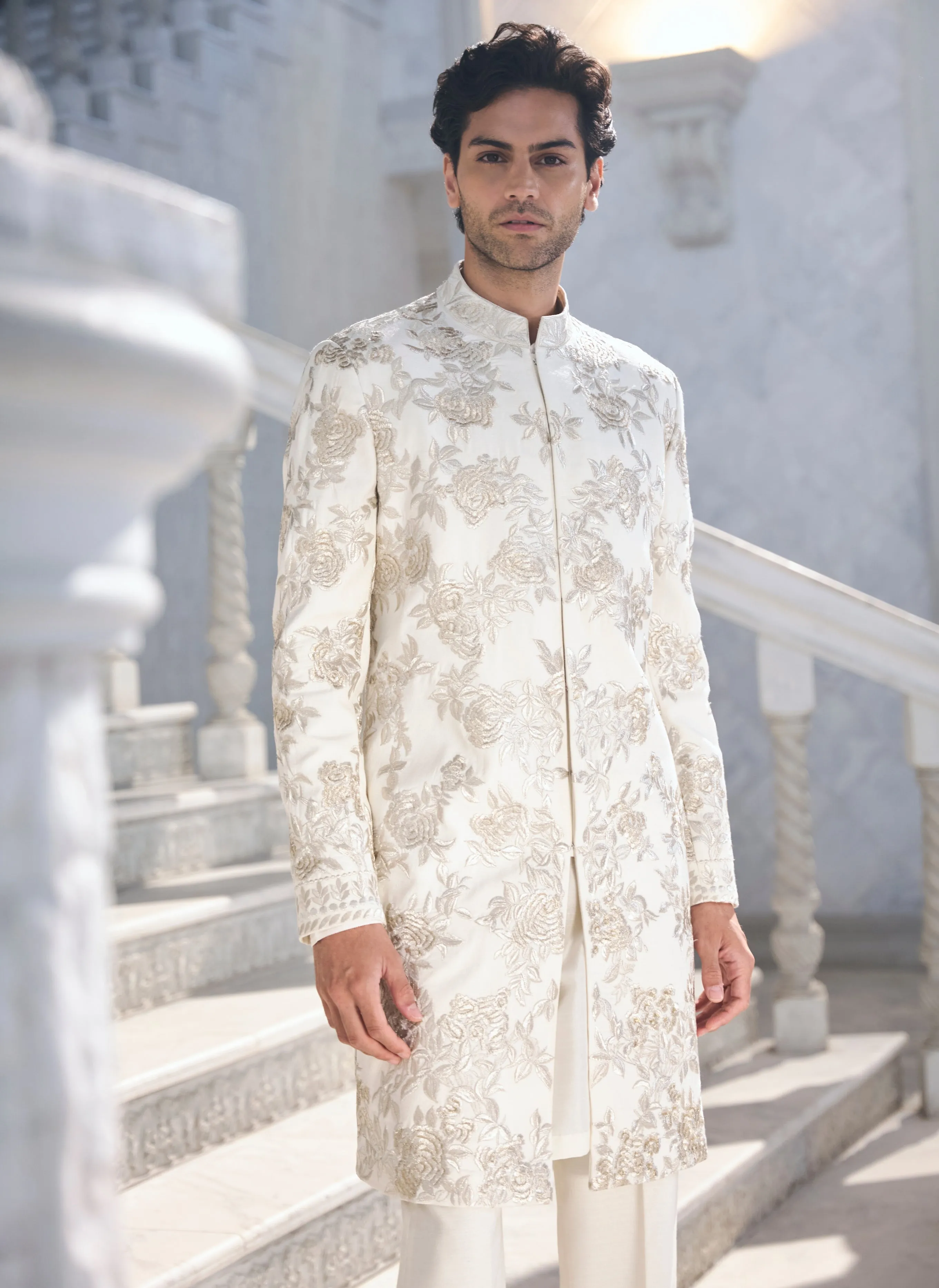 Chapelle Gold Silver Sherwani Set