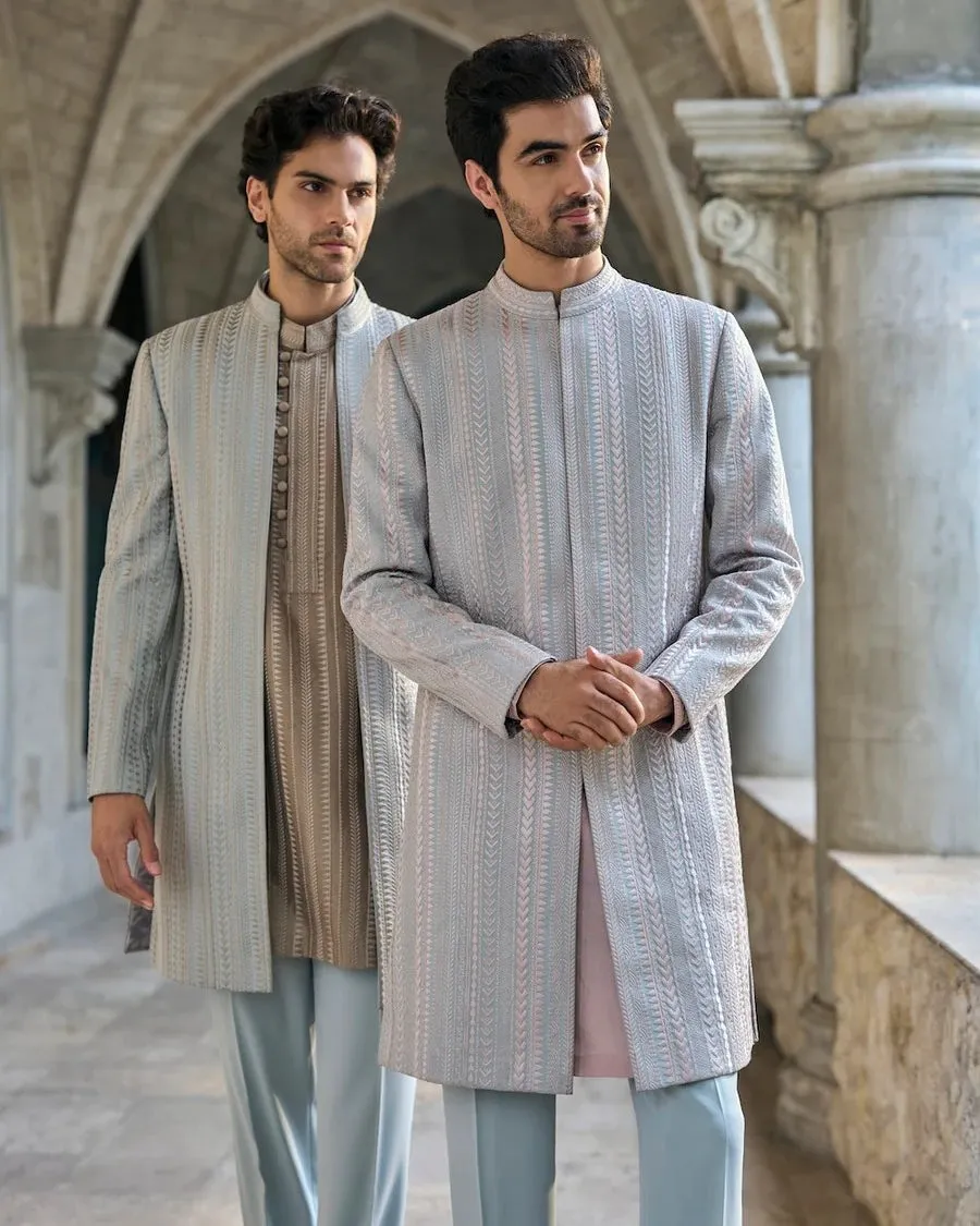Chapelle Sage Green Thread Work Sherwani Set