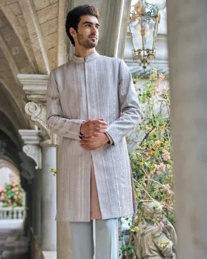 Chapelle Sage Green Thread Work Sherwani Set