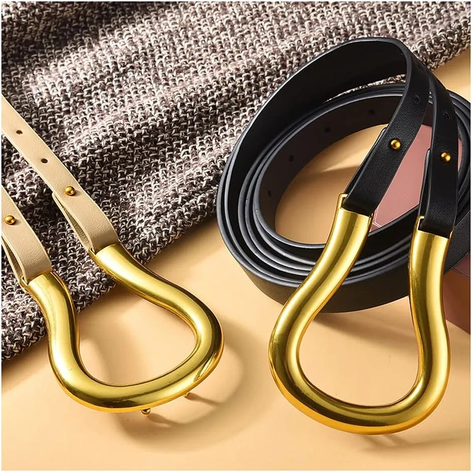 Cintura Women's Belt Wide Belt Buckle Casual Belt Collection with Fashionable Coat and Trench Coat Cintura Jeans