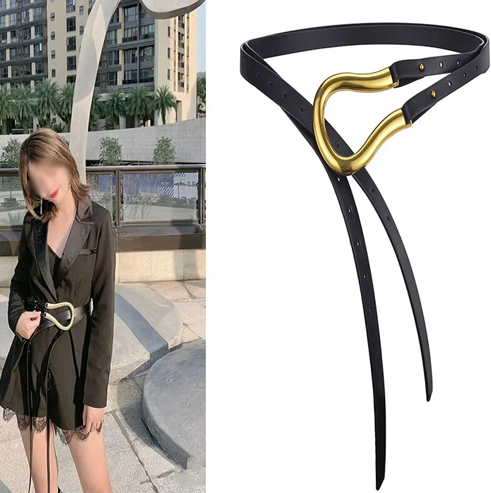 Cintura Women's Belt Wide Belt Buckle Casual Belt Collection with Fashionable Coat and Trench Coat Cintura Jeans