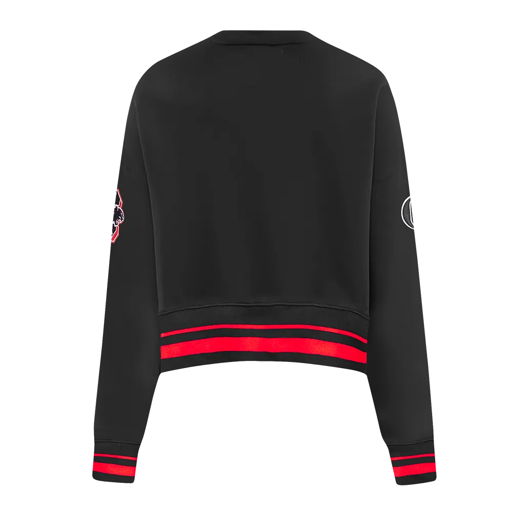 CLARK ATLANTA UNIVERSITY CLASSIC RIB FLEECE CREWNECK (BLACK/RED/BLACK)
