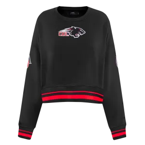 CLARK ATLANTA UNIVERSITY CLASSIC RIB FLEECE CREWNECK (BLACK/RED/BLACK)