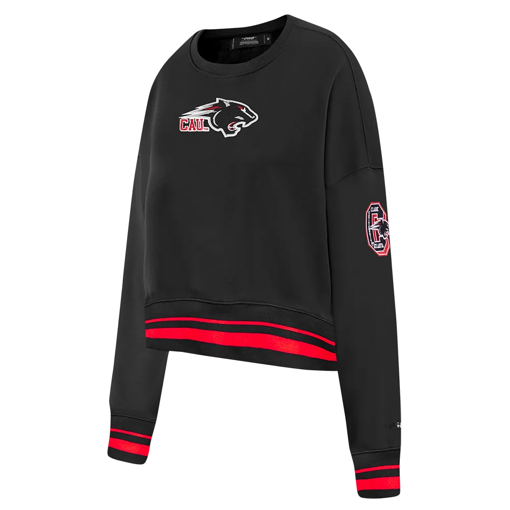 CLARK ATLANTA UNIVERSITY CLASSIC RIB FLEECE CREWNECK (BLACK/RED/BLACK)