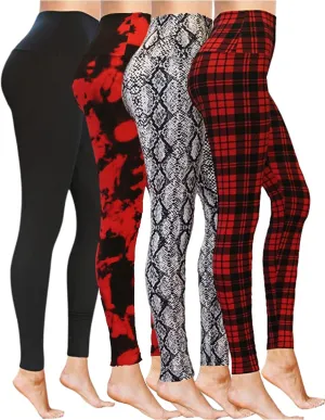 COMFY FOREVER Leggings for Women W/5' High Waist Tummy Control Ankle Length Pants Bundles