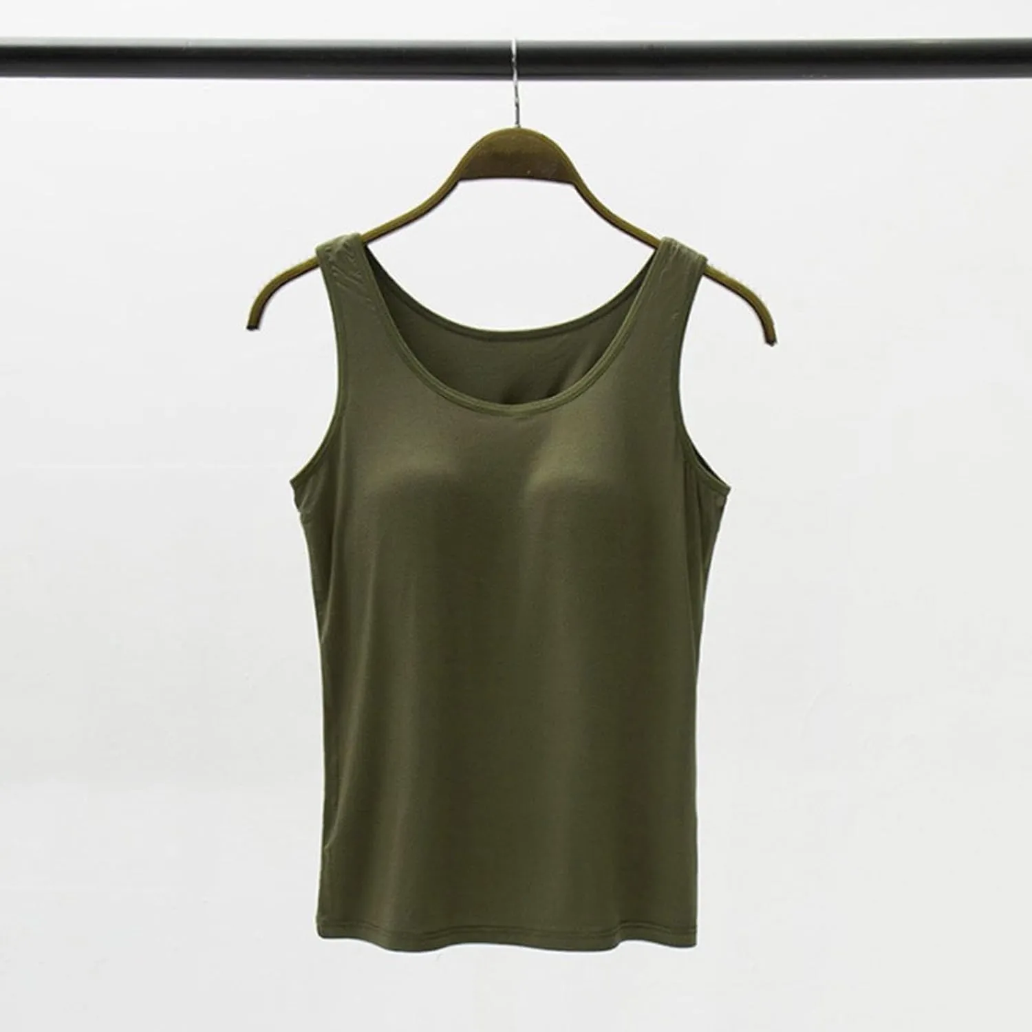 cooki Tank Top with Built in Bra for Women Summer Casual Cotton Padded No Underwire Push up Shelf Bras Workout Camisole