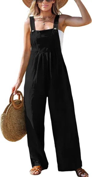 CUPSHE Women's Jumpsuits Straight Leg Jumpsuit Sleeveless Front Pocket Outfit Casual Dressy