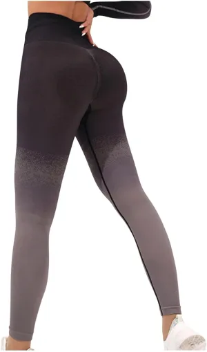 DASAYO Gym Leggings for Women High Waist Hip Lift Shaping Fitness Workout Pant Gradient Ombre Color Yoga Pants