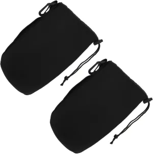 DOITOOL Camera Lens Case Bag 2pcs Lens Pouch for Dslr Carabiner Water Resistant Scratch Proof Neoprene Accessory