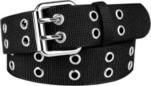 Double Grommet Belt Plus Size 39 to 71'' Nylon Prong Belts for Women Men